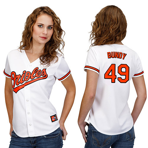 Dylan Bundy #49 mlb Jersey-Baltimore Orioles Women's Authentic Home White Cool Base Baseball Jersey